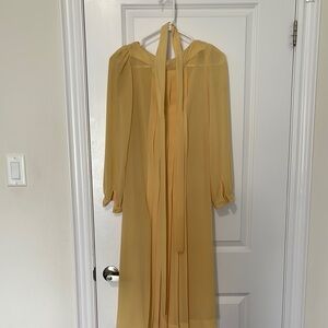 Elegant Yellow Chiffon Dress